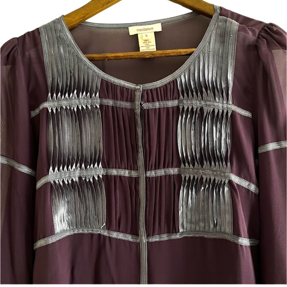 *SOLD* Sundance 100% Silk Sheer Top w/ Camisole - Picture 2 of 8